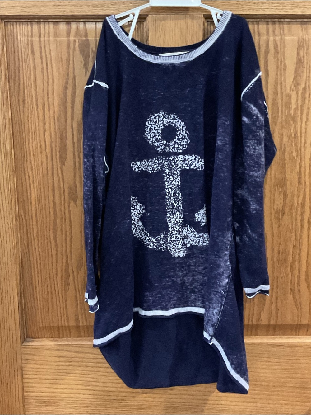 Cotton Country Nautical Anchor Tunic Sweater – Medium
